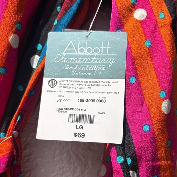 Abbott Elementary Vibrant Long Sleeve Dress with Tie Waist NWT - Picture 6 of 8